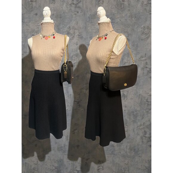 VTG Coach Convertible Clutch 9635 Black Leather Brass 90s Bag USA Tag New Strap - Picture 2 of 16